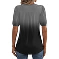 thumbnail image 6 of IYYVV Shirts For Women Puff Short Sleeve Pleated Dressy Casual Scooped Neck Summer Tops Blouses Fashion Clothes 2024 Dark Gray L, 6 of 6