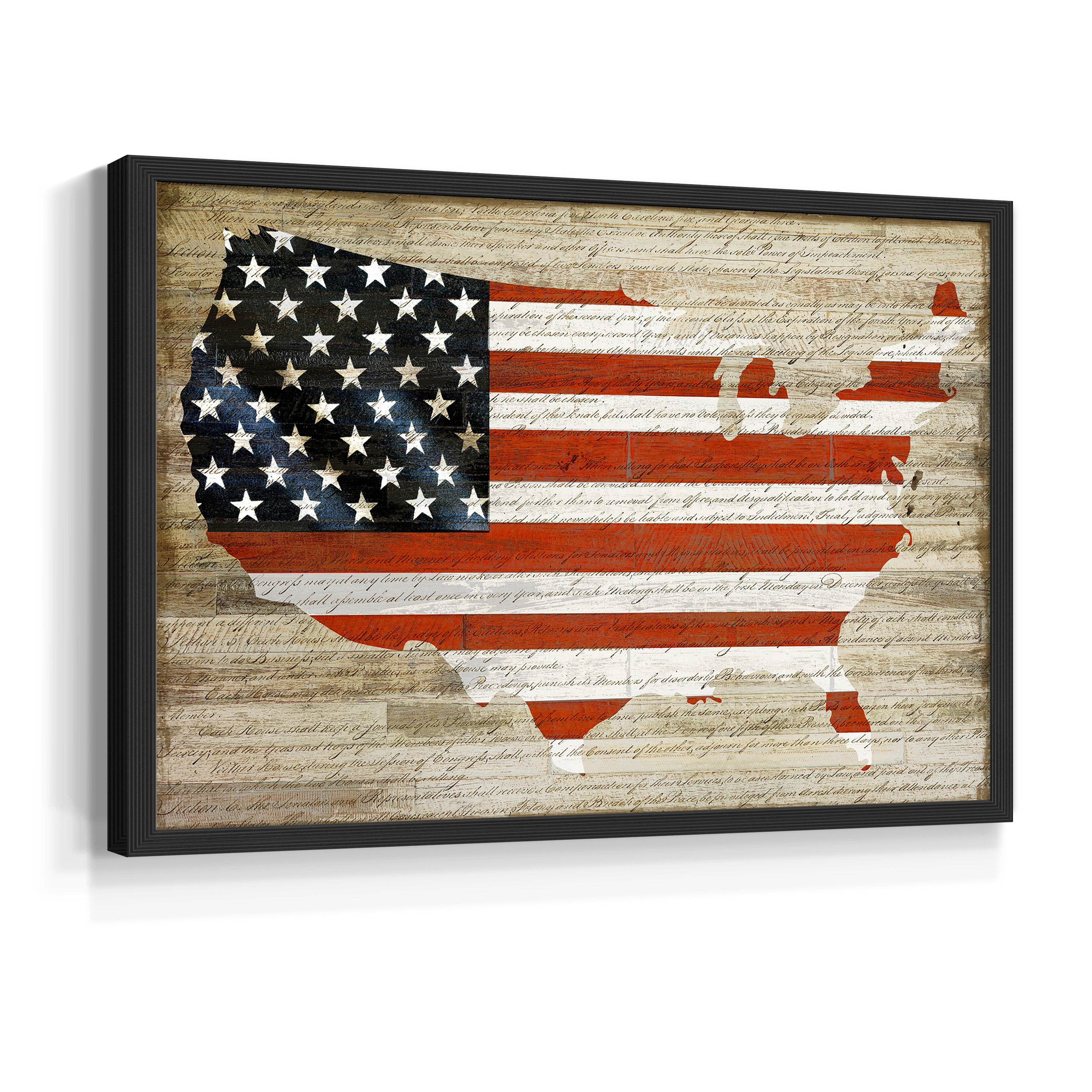 American Flag by Daniela Santiago - Restickable Framed Giclée Print