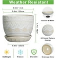 thumbnail image 3 of Ceramic Planters for Indoor Plants - 5 Inch Plant Pot for Outdoor Plants Succulent Planter with Drainage Hole and Saucer Flower Pot for Room Decor White, 3 of 14