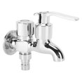 Double Heads Single Cold Washing Machine Water Faucet Tap 2 Outlet