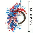 thumbnail image 6 of Boovnll 16" Patriotic Wreath, Handcrafted Red White Blue Twig Memorial Day Wreath, 4th of July Wreath for Indoor, Outdoor, Front Door, Fireplace, Wall Decor, 4th of July Decorations, 6 of 7