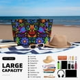 thumbnail image 5 of Wukai Colorful Floral Print Zipper Bag,large Beach Tote Bag,Waterproof Sandproof Bag,Grocery and Picnic Tote Travel Bag, 5 of 5