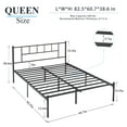 thumbnail image 6 of VECELO 3-Piece Bedroom Set with Queen Metal Platform Bed Frame with Headboard and Two Black Nightstands, 6 of 9