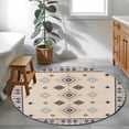 thumbnail image 3 of Round Rug 3.3Ft Washable Non-Slip, Boho Geometric Circle Area Rugs for Living Room Bedroom, Retro Rustic Chic Ethnic Abstract Patterned Indoor Floor Mats Carpet Runner for Home Decor Aesthetic, 3 of 8