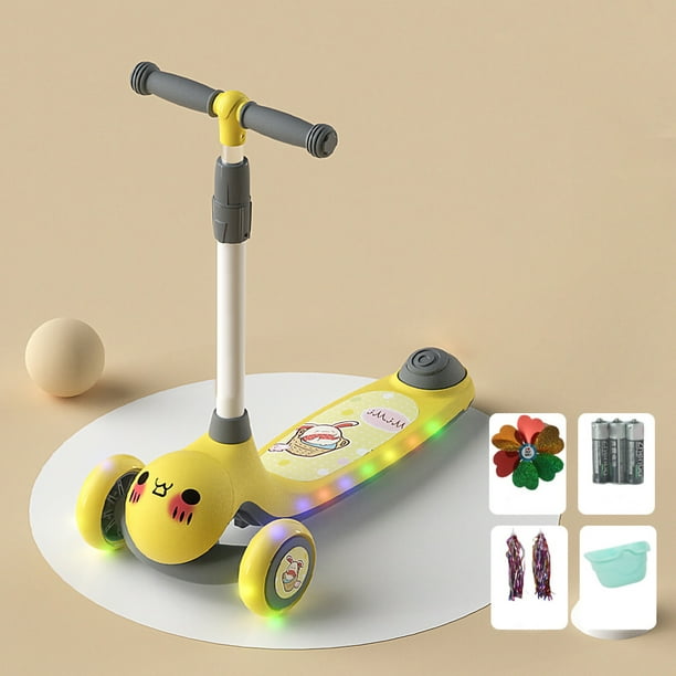 niños Scooter para niños de altura ajustable Luces musicales coloridas Patinete para niños de 1 a 3 años ANGGREK Otros