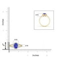 thumbnail image 4 of ANGARA Natural Oval Tanzanite Split Shank Halo Ring in 14K Yellow Gold for Women (Size-6x4mm) | December Birthstone, Birthday, Anniversary, Jewelry Gift for Women | Natural Tanzanite Ring, 4 of 8