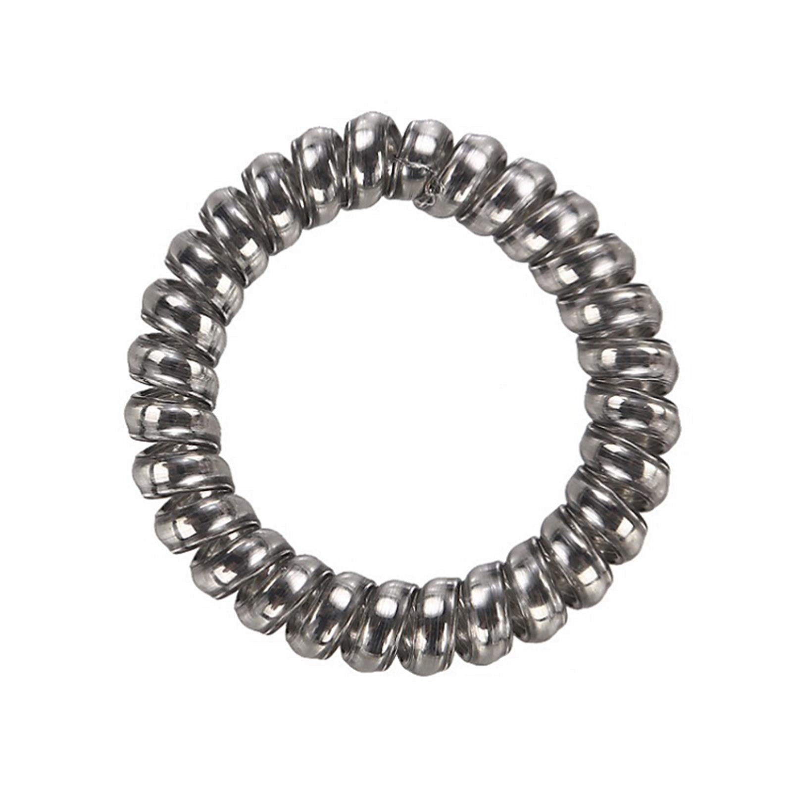 Carolilly Metallic Spiral Hair Tie,Solid Color Elastic Ponytail Hair