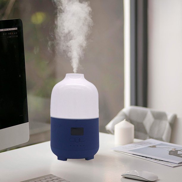 Difusor de aceites esenciales, aromaterapia, vapor frío, apagado automático sin agua, ideal para el hogar, la oficina y el dormitorio (azul)