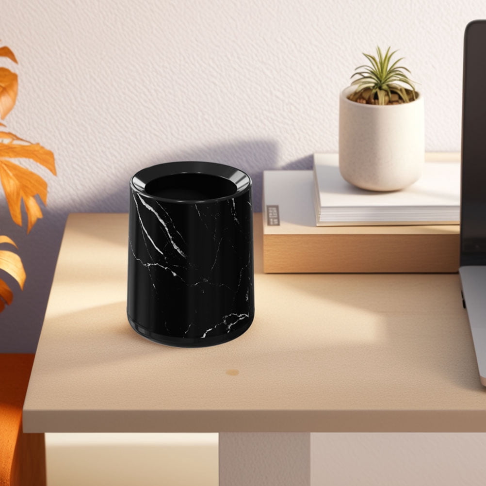 Trash Cans for Bathroom Garbage Decor Marble Household Office Black