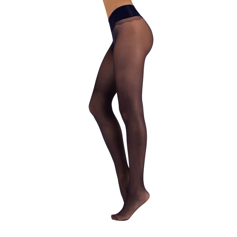 Calzitaly Seamless Sheer Tights with Comfortable Waistband, 15 Dernier  Pantyhose (XX-Large, Blu)