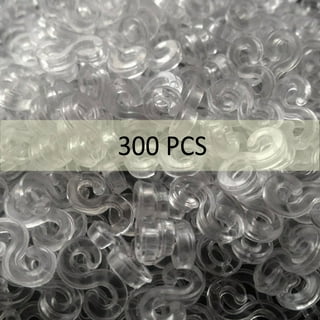 BOAO 500 Pieces S Clips Rubber Band Clips Plastic Connectors