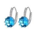 thumbnail image 2 of Fiaya Women Flowers Earrings Jewelry, Fashion Crystal Alloy Earrings, Cubic Zirconia Earrings, Trendy Fashion Jewelry Gifts for Women Birthday Wedding (Sky Blue), 2 of 2