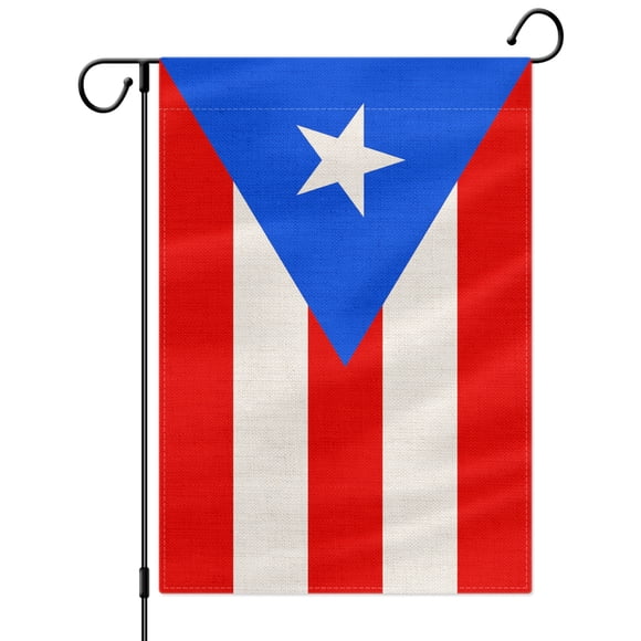 PTEROSAUR Puerto Rico Garden Flag, American Puerto Rico Flag, 12.5x18 inch Double Sided Burlap for House Yard Lawn Indoor Outdoor Decor