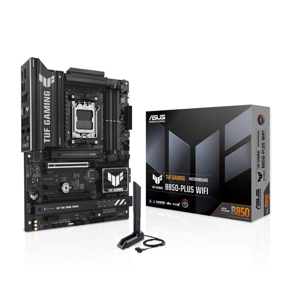 TUF B850-PLUS WIFI Gaming Desktop Motherboard - AMD B850 Chipset - Socket AM5 - ATX - Ryzen 7, Ryzen 8, Ryzen 9 Processor Supported - 192 GB DDR5 SDRAM Maximum RAM - DIMM, UDIMM - 4 x Memory Slots ...