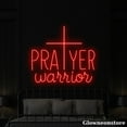 thumbnail image 2 of Glowneon Prayer Warrior Neon Sign, Prayer Warrior Led Sign, Cross Neon Light, Christmas Decoration, 2 of 5