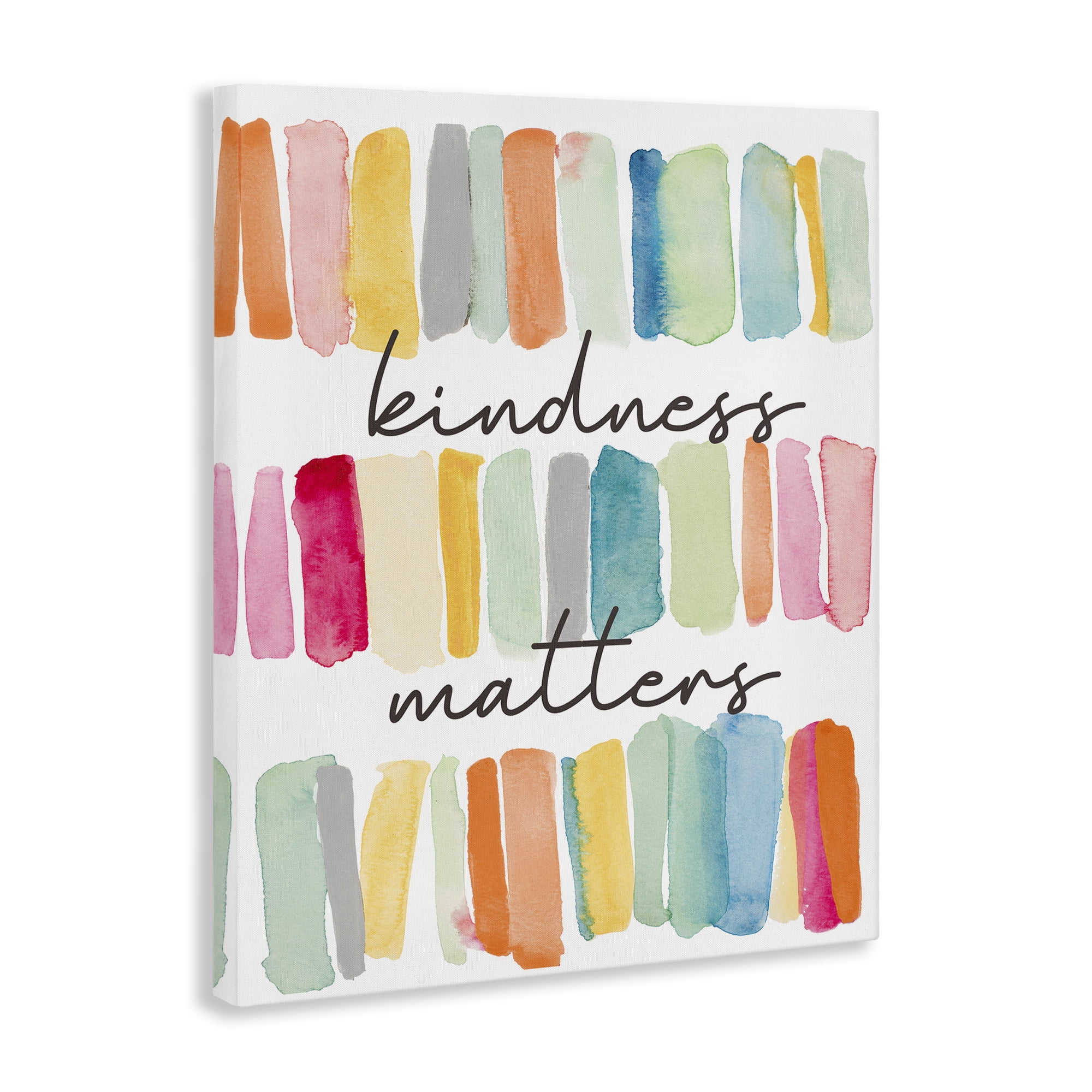 Stupell Industries Kindness Matters Phrase Typography Painting Gallery Wrapped Canvas Art Print Wall Art, 16 x 20