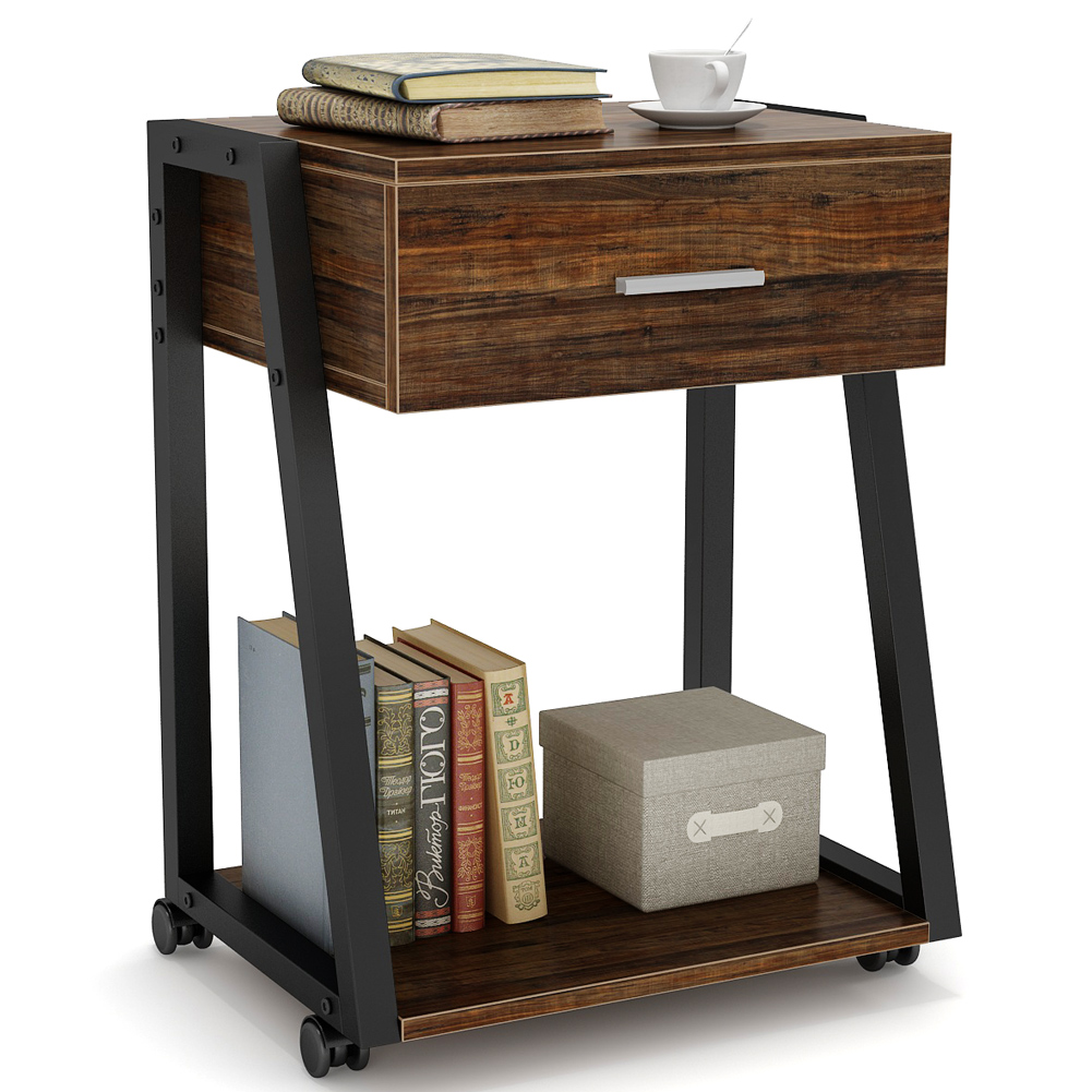 Side End Table Cabinet With Drawer Tribesigns Bedside Table Night Stand With Storage For Bed Room