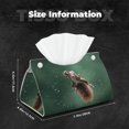 thumbnail image 2 of Tissue Box Cover, Squirrel Rectangular Leather Tissue Holder - Tissue Case Facial Paper Organizer for Bathroom, Vanity Countertop, Tabletop, Car, Napkin, 2 of 6