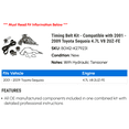 thumbnail image 2 of Timing Belt Kit - Compatible with 2001 - 2009 Toyota Sequoia 4.7L V8 2UZ-FE 2002 2003 2004 2005 2006 2007 2008, 2 of 2