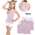 thumbnail image 2 of ZACPNCV 4 Pieces Girls Dance Tank Tops Racerback Camisole Undershirts Spaghetti Strap Camis Dance Clothes Tank Tops for Girls Pink 6-7 Years, 2 of 7