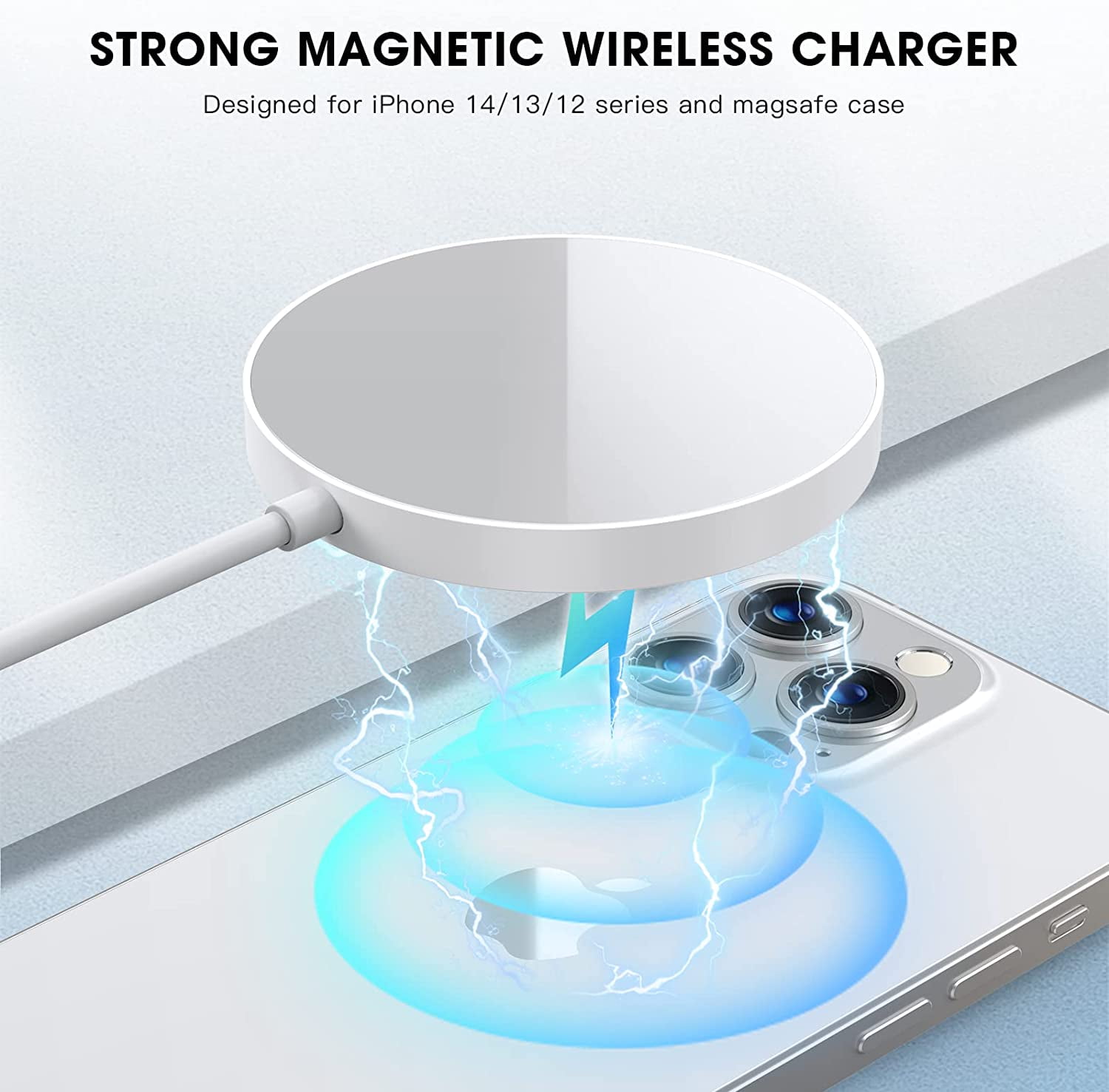 ETEPEHI Mag-safe Wireless Charger - Magnetic Charging Pad Compatible with iPhone  15/15 pro/14/14 pro/14 plus/14 pro max/ 13/13 pro/13 pro max - Fast Charger  for AirPods 3/2/Pro with 20W PD Adapter 