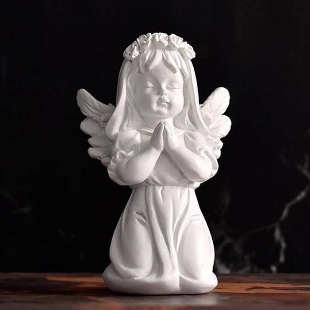 Estatua de Ángel de Cupido Perfecl Adorable de Resina Decoración de Escritorio Jardín Interior y Exterior