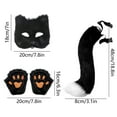 thumbnail image 3 of JoyMoreHome Halloween Faux Fox Cosplay Costume Set, Plush Mask Fluffy Paw Gloves Plush Tail Halloween Cosplay Party Supplies, 3 of 6