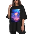 thumbnail image 4 of Plus Size Shirt for Women Black Tops for Women Short Sleeves Shirt for Women Sunset T Shirt Oversized Shirt for Women S, 4 of 5