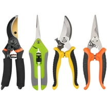 Qissep 4 Pack Garden Pruning Shears,Stainless Steel Garden Shears,Tree Trimmers Secateurs,Garden Hand Tools Set,Multicolor
