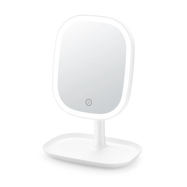 Makeup Mirror With LED Light 180 Degree Rotation Table Adjustable Comestics Compact Mirror 3 Color Light Modes Vanity Mirror ,Widely Use