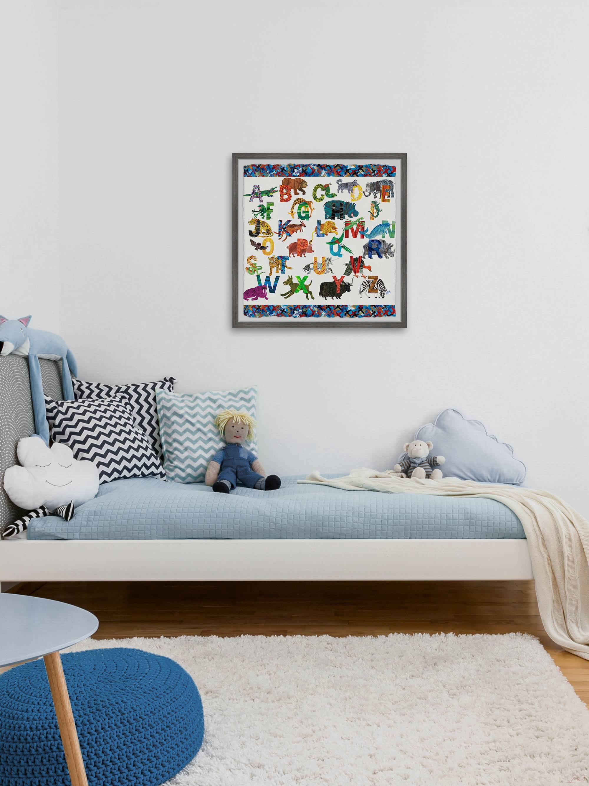 Marmont Hill Alphabet Jungle Cross By Eric Carle Framed Wall Art, 18" x 1.5"