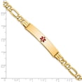 thumbnail image 4 of Auriga 14K Yellow Gold Semi-Solid Figaro Link Id Bracelet 8 inch for Women(L- 8inch, W- 8mm), 4 of 6