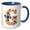 Blue/White, variant on 3drose, Pretty Floral Monogram Initial G, 11oz Two-tone Green Mug