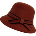 thumbnail image 6 of CoCopeaunts Bucket Hats for Women Versatile Simple Solid Color Fashion Bowknot Belt Ladies Fisherman Hat Winter Wool Keep Warm, 6 of 8