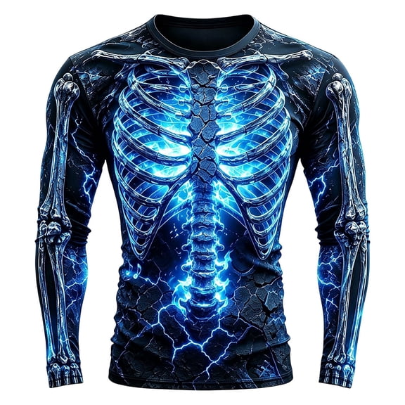 CONFREE Halloween Mens Short Sleeve Tshirts Crew Neck Spooky Skeleton Graphic Lightweight Fall Casual Tees