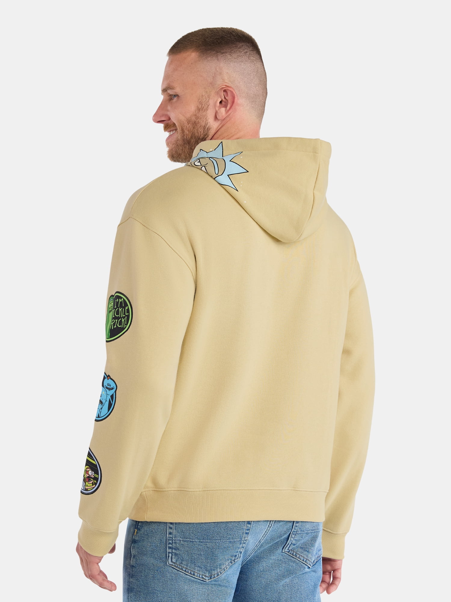 Rick and Morty Men’s and Big Men's Embroidered Graphic Hoodie, Sizes S-3XL