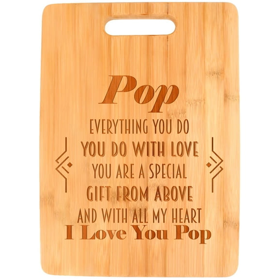 ThisWear Pop Gifts for Grandpa Pop You Are A Special Gift From Above Poem Big Rectangle Bamboo Cutting Board