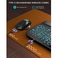 thumbnail image 4 of Wireless Keyboard and Mouse Combo, Ergonomic Wave Keyboard with Wrist Rest, RGB Backlit, Rechargeable, Dual System Compatible, 4 of 9