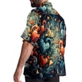 thumbnail image 3 of Love Men's Short Sleeve Beach Shirts Button Down Poplin Casual Printed Summer Unisex, 3 of 6