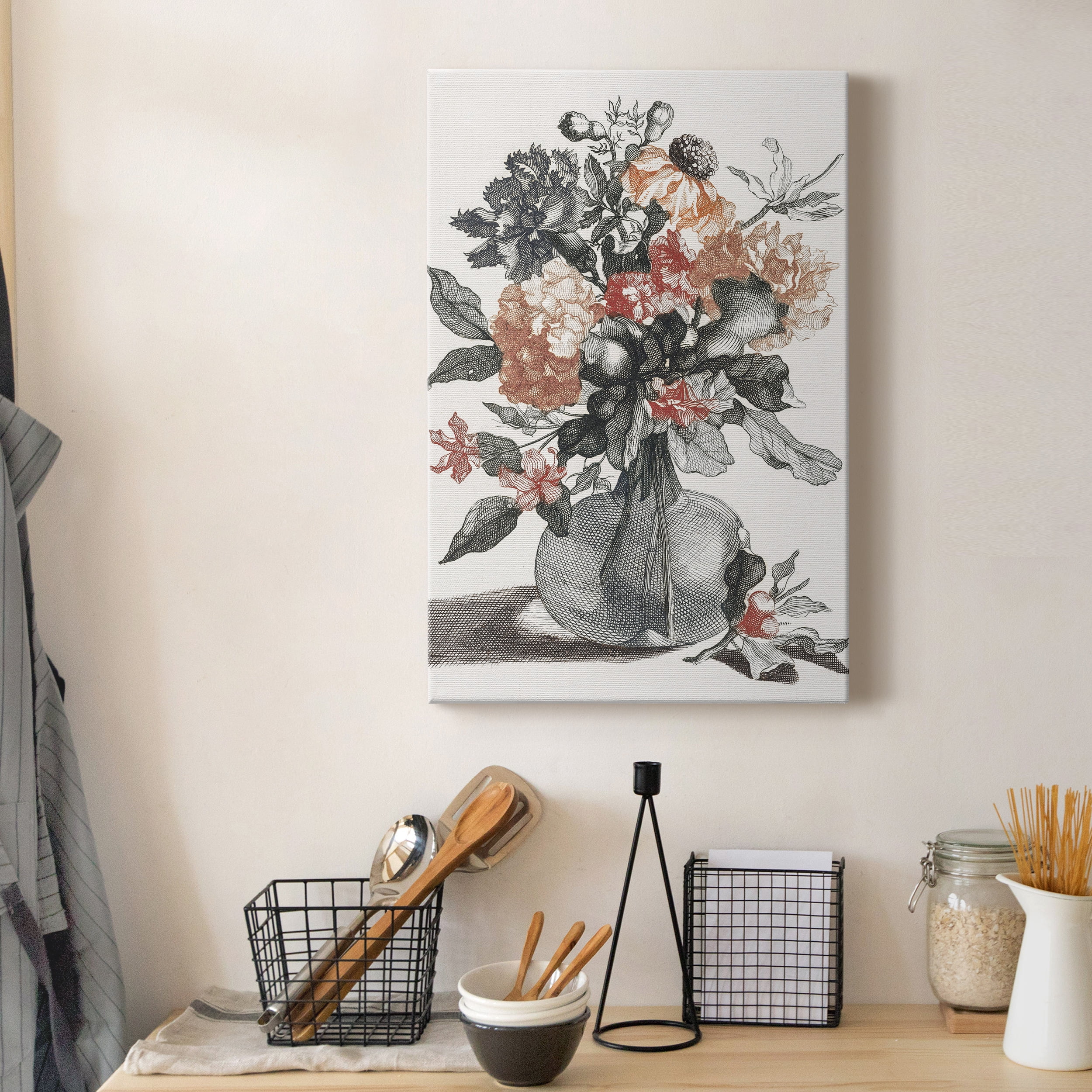 Flowers in a Vase II Premium Gallery Wrapped Canvas - Ready to Hang - 12 x 18