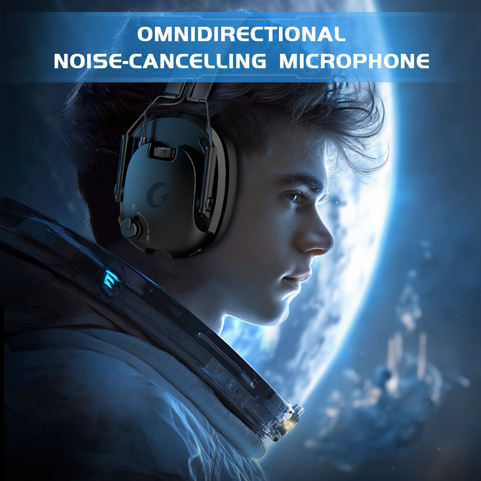Soifcik 2.4GHz Wireless Gaming Headset with Microphone, 7.1 Surround Sound & 45H Battery, Noise Cancelling Over-Ear Headphones for PS5, PS4, PC, Switch (Wired for Xbox), Black