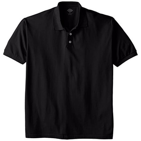 Dickies Men's Big Short Sleeve Pique Polo, Black, 3X