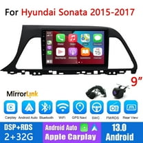Guwzn Car Stereo Radio for Hyundai Sonata 2015-2017 9" Touchscreen 2 32G Vehicle GPS Navigation Wireless CarPlay Android Auto