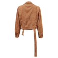thumbnail image 6 of YYDGH Womens 2023 Winter Fall Blazer Jackets Zip Up Corduroy Crop Coats with Belt Khaki S, 6 of 7