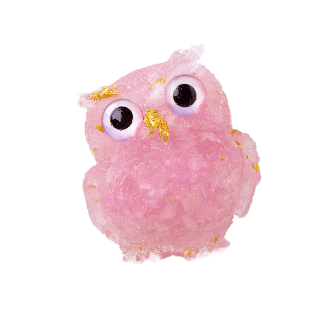 Mini figura de búho, regalo, recuerdo, colección decorativa, adorno, artesanía, estatua de búho rosa