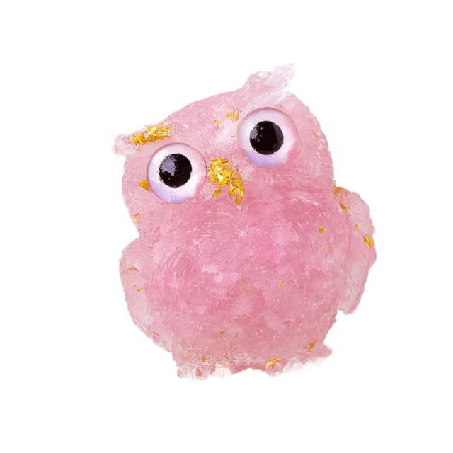 Luzkey Desktop Decoration Collection Small Owl Sculpture for Bookshelf Indoor Table pink