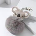 thumbnail image 6 of Furry Koala and Pompom Ball Keychain - Cute Animal Themed Keyring for Women and Girls, 6 of 7