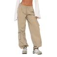 thumbnail image 2 of TRKIYQC Pantalones Cargo Largos de Pierna Ancha para Mujer con Bolsillos Múltiples, Pantalones de Jogging con Cordón Ajustable en la Cintura Elástica TRKIYQC moda, 2 of 8