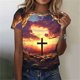 thumbnail image 1 of Xuyuer Easter Shirts for Women Round Neck Short Sleeve Easter Casual T-shirt Cross Print Graphic Tops Christian T-Shirt Causal Jesus Christian Graphic Short Sleeve T-Shirt, 1 of 5
