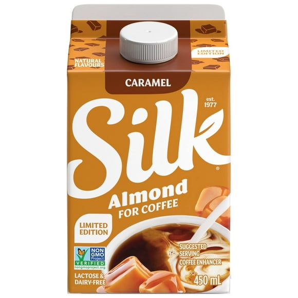 Crème à café Caramel à base de plantes Silk, édition limitee, sans produits laitiers 450ml crème à café végétale